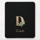 Eleganter Botanischer Monogramm-Brief D Mousepad (Vorne)
