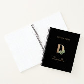 Eleganter Botanischer Monogramm-Brief D Notizblock (Innenseite)