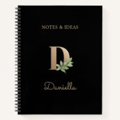 Eleganter Botanischer Monogramm-Brief D Notizblock (Vorderseite)
