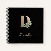 Eleganter Botanischer Monogramm-Brief D Notizblock (Vorderseite)