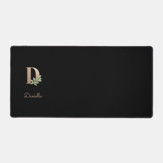 Eleganter Botanischer Monogramm-Brief D Schreibtischunterlage (Vorderseite)
