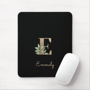 Eleganter Botanischer Monogramm-Brief E Mousepad