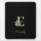 Eleganter Botanischer Monogramm-Brief E Mousepad (Vorne)