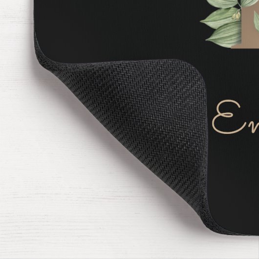 Eleganter Botanischer Monogramm-Brief E Mousepad (Ecke)