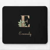 Eleganter Botanischer Monogramm-Brief E Mousepad (Vorne)
