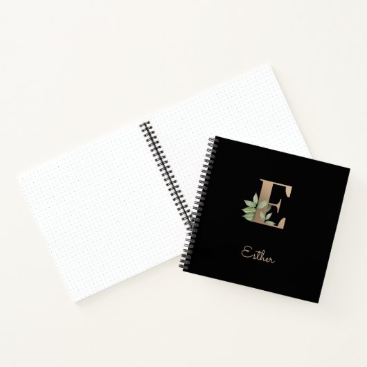 Eleganter Botanischer Monogramm-Brief E Notizblock (Innenseite)