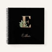 Eleganter Botanischer Monogramm-Brief E Notizblock (Vorderseite)