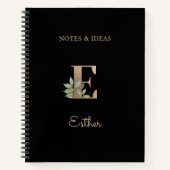 Eleganter Botanischer Monogramm-Brief E Notizblock (Vorderseite)