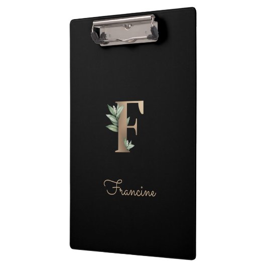 Eleganter Botanischer Monogramm-Brief F Klemmbrett (Links)