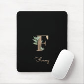 Eleganter Botanischer Monogramm-Brief F Mousepad (Mit Mouse)