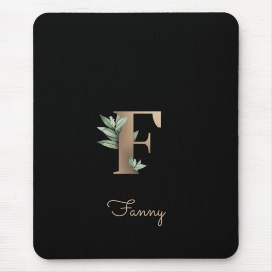 Eleganter Botanischer Monogramm-Brief F Mousepad (Vorne)