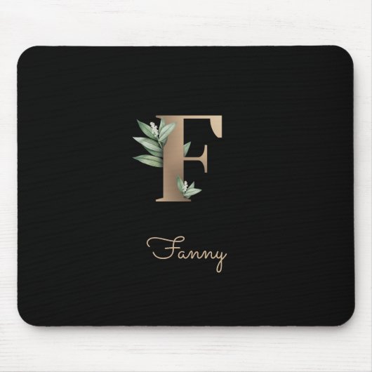 Eleganter Botanischer Monogramm-Brief F Mousepad (Vorne)