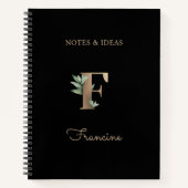 Eleganter Botanischer Monogramm-Brief F Notizblock (Vorderseite)