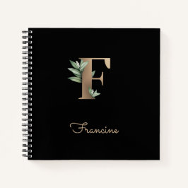 Eleganter Botanischer Monogramm-Brief F Notizblock