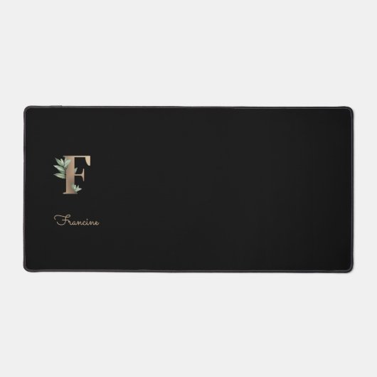 Eleganter Botanischer Monogramm-Brief F Schreibtischunterlage (Vorderseite)