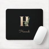 Eleganter Botanischer Monogramm-Brief H Mousepad (Mit Mouse)