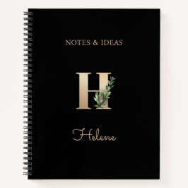 Eleganter Botanischer Monogramm-Brief H Notizblock