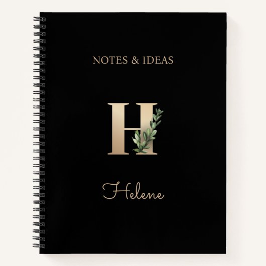 Eleganter Botanischer Monogramm-Brief H Notizblock (Vorderseite)