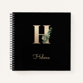 Eleganter Botanischer Monogramm-Brief H Notizblock (Vorderseite)