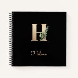 Eleganter Botanischer Monogramm-Brief H Notizblock