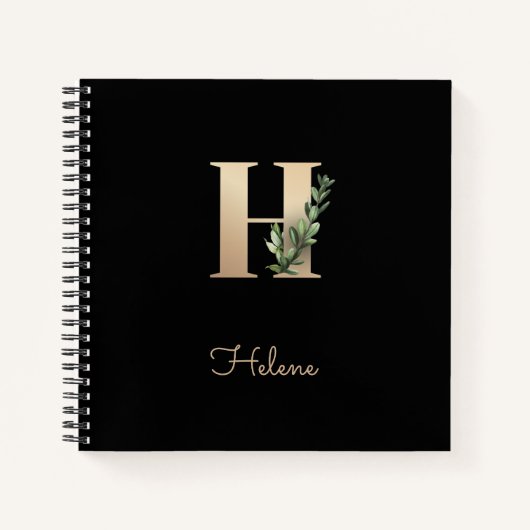 Eleganter Botanischer Monogramm-Brief H Notizblock (Vorderseite)