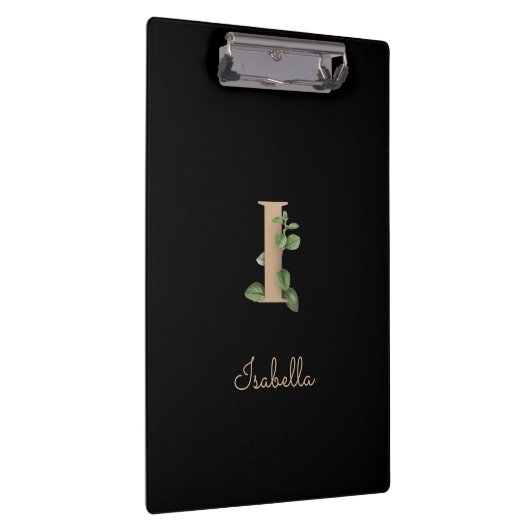 Eleganter Botanischer Monogramm-Brief I Klemmbrett (Rechts)
