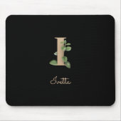 Eleganter Botanischer Monogramm-Brief I Mousepad (Vorne)