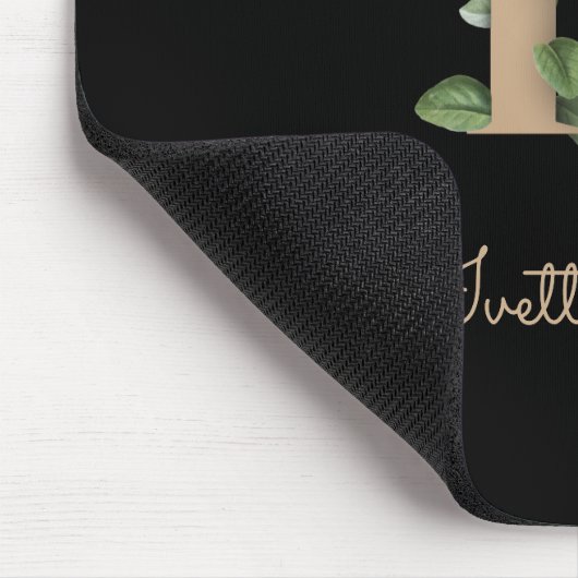 Eleganter Botanischer Monogramm-Brief I Mousepad (Ecke)
