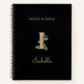 Eleganter Botanischer Monogramm-Brief I Notizblock (Vorderseite)