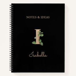 Eleganter Botanischer Monogramm-Brief I Notizblock