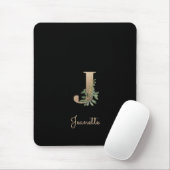 Eleganter Botanischer Monogramm-Brief J Mousepad (Mit Mouse)