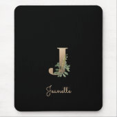 Eleganter Botanischer Monogramm-Brief J Mousepad (Vorne)