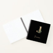 Eleganter Botanischer Monogramm-Brief J Notizblock (Innenseite)
