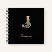 Eleganter Botanischer Monogramm-Brief J Notizblock (Vorderseite)