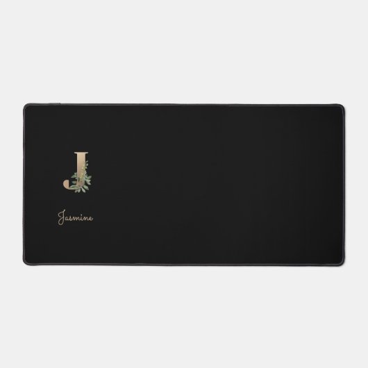 Eleganter Botanischer Monogramm-Brief J Schreibtischunterlage (Vorderseite)