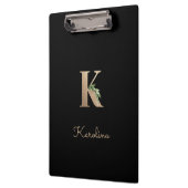 Eleganter Botanischer Monogramm-Brief K Klemmbrett (Links)