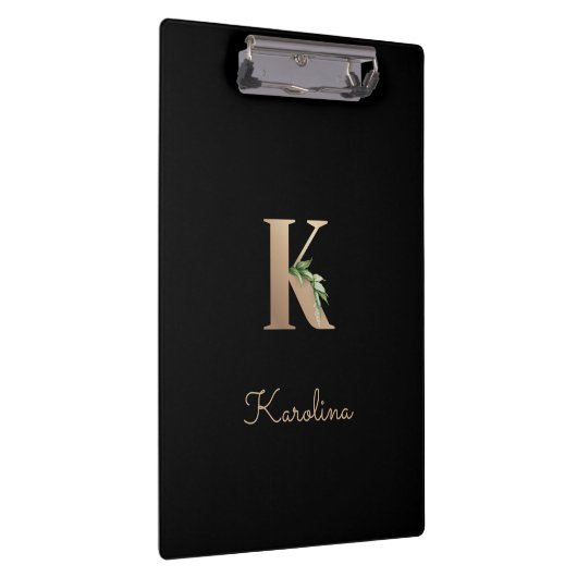 Eleganter Botanischer Monogramm-Brief K Klemmbrett (Rechts)