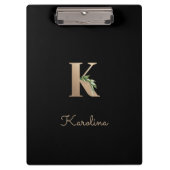 Eleganter Botanischer Monogramm-Brief K Klemmbrett (Vorderseite)