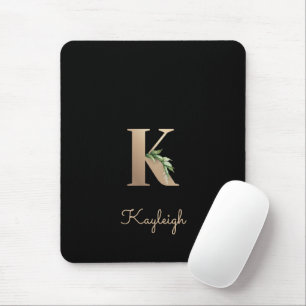 Eleganter Botanischer Monogramm-Brief K Mousepad