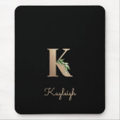 Eleganter Botanischer Monogramm-Brief K Mousepad (Vorne)
