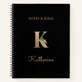 Eleganter Botanischer Monogramm-Brief K Notizblock (Vorderseite)