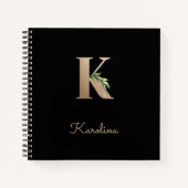 Eleganter Botanischer Monogramm-Brief K Notizblock (Vorderseite)