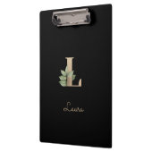 Eleganter Botanischer Monogramm-Brief L Klemmbrett (Links)