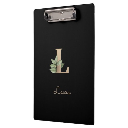 Eleganter Botanischer Monogramm-Brief L Klemmbrett (Links)