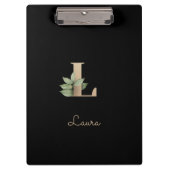 Eleganter Botanischer Monogramm-Brief L Klemmbrett (Vorderseite)