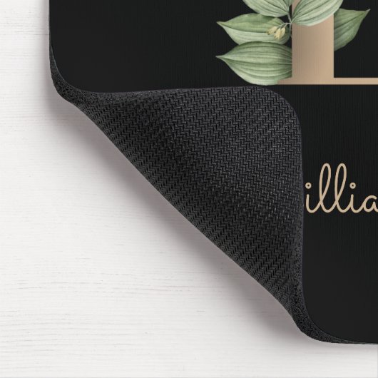 Eleganter Botanischer Monogramm-Brief L Mousepad (Ecke)