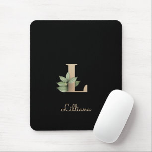 Eleganter Botanischer Monogramm-Brief L Mousepad