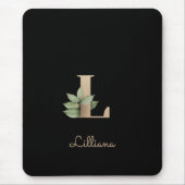Eleganter Botanischer Monogramm-Brief L Mousepad (Vorne)