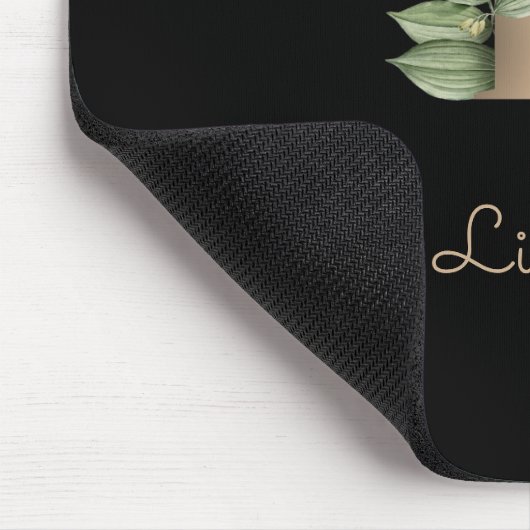 Eleganter Botanischer Monogramm-Brief L Mousepad (Ecke)