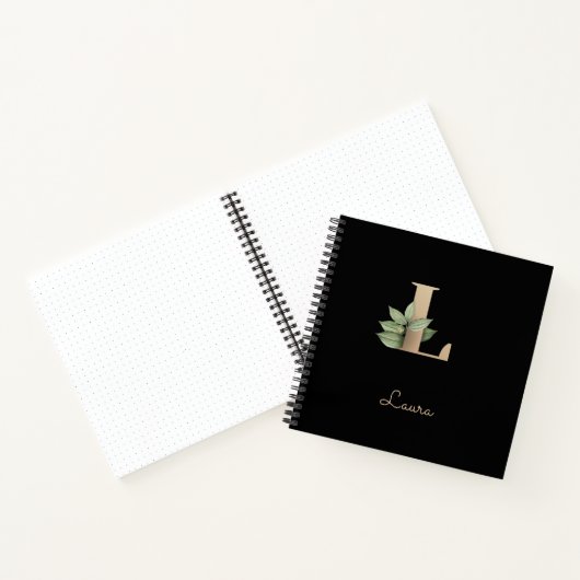 Eleganter Botanischer Monogramm-Brief L Notizblock (Innenseite)
